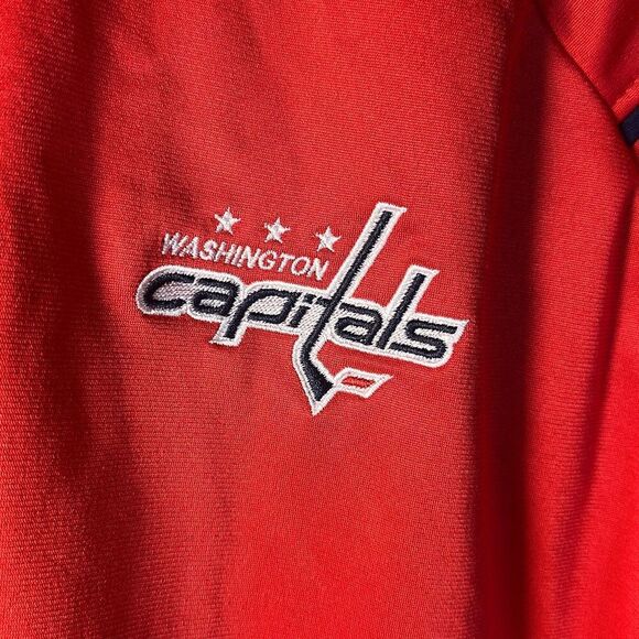 NHL Washington Capitols Quarter zip Shirt Mens size M Medium Red - Picture 2 of 6